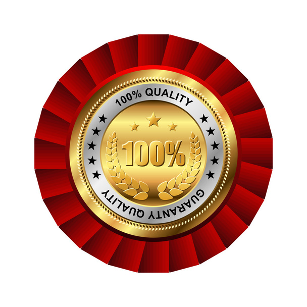 Vector golden badge named "Guaranty quality" for your business artwork. - Вектор,изображение