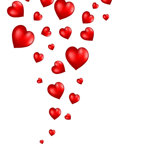 Абстрактний фон літаючих червоних сердець
 - Вектор, зображення