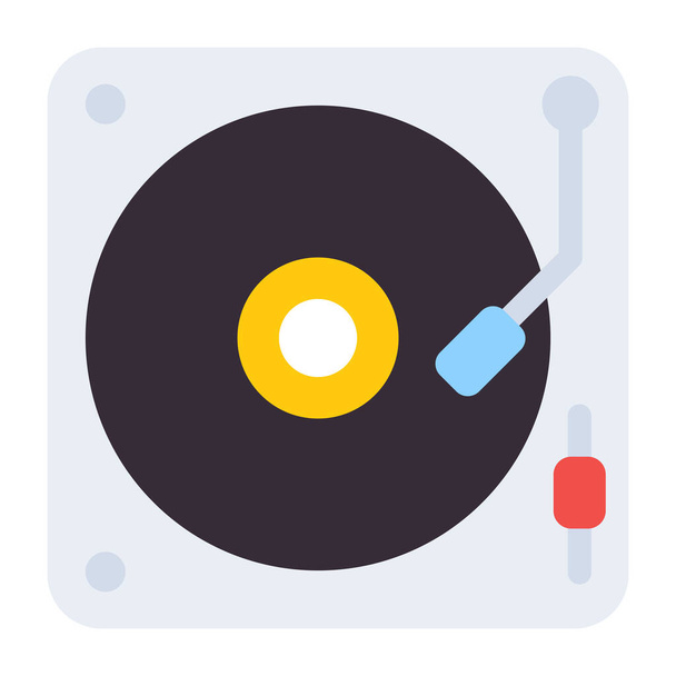 Flat icon of disc player or dj vector design - Vector, Image