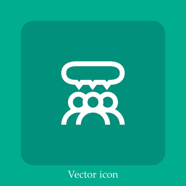grupo ícone vetor linear icon.Line com curso editável - Vetor, Imagem