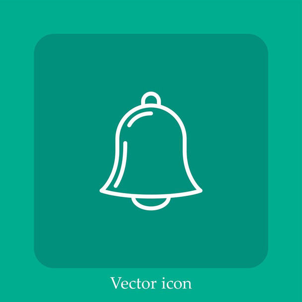 alarm vector pictogram lineair icon.Line met bewerkbare slag - Vector, afbeelding