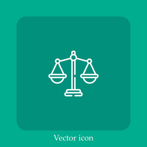 icône vectorielle de loi icône linéaire.Ligne avec course modifiable - Vecteur, image