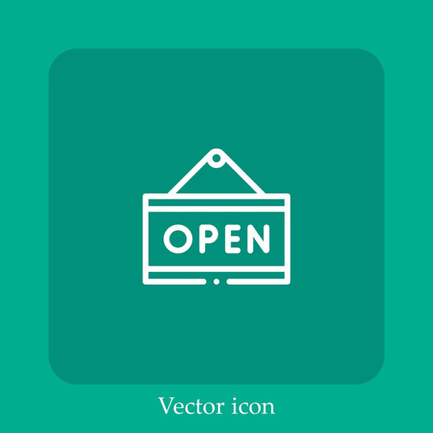 open vector icon linear icon.Line with Editable stroke - Vector, Image