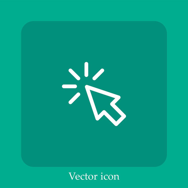 haga clic en icono vectorial icono lineal.Línea con carrera editable - Vector, Imagen