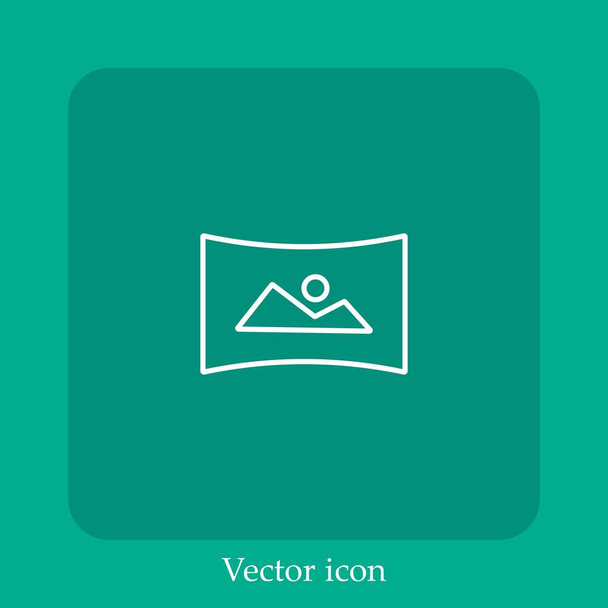 ícone vetorial panorama linear icon.Line com curso Editável - Vetor, Imagem