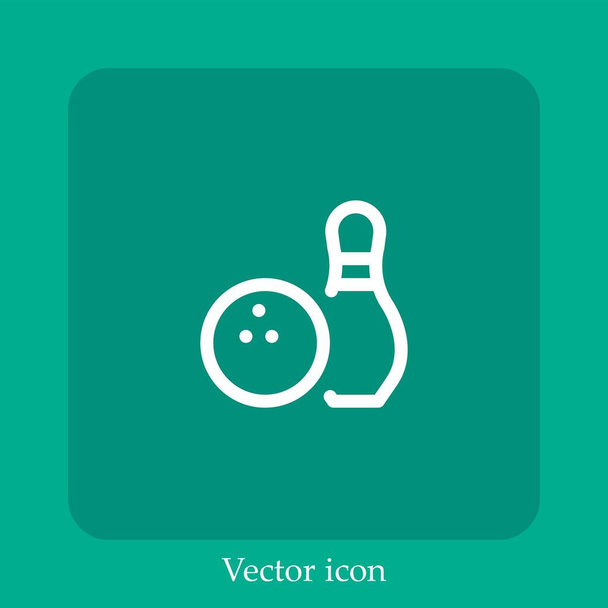 bowlingová vektorová ikona lineární ikonou.Čára s upravitelným tahem - Vektor, obrázek