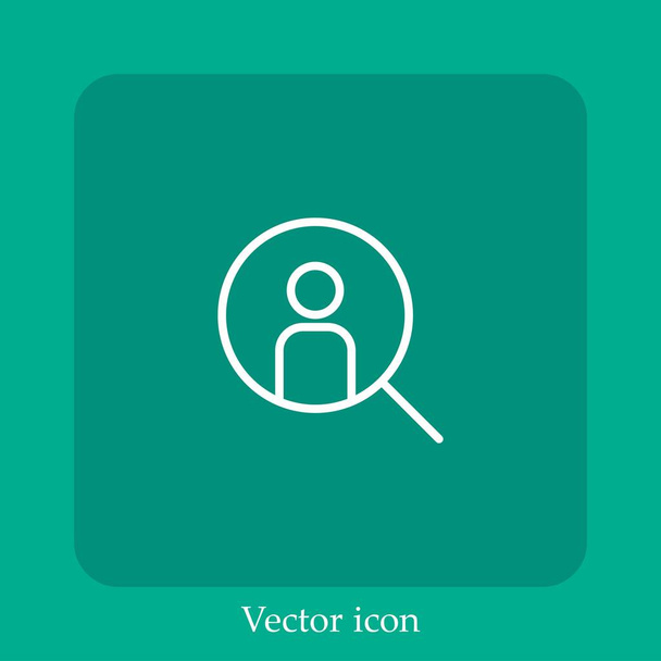vektorová ikona hledání talentů lineární ikonou.Čára s upravitelným tahem - Vektor, obrázek