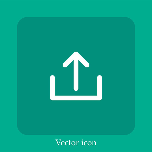 subir icono de vector icon.Line lineal con carrera editable - Vector, Imagen