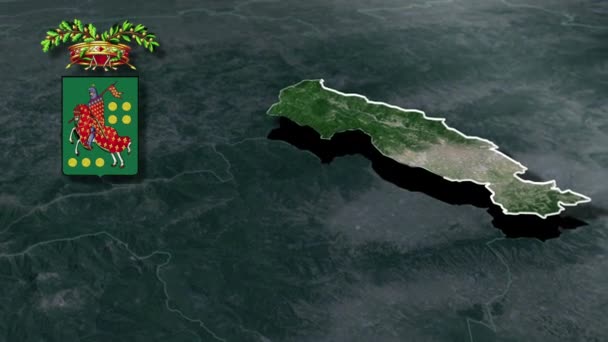 Olaszország tartományok whit Coat animációs térkép - Felvétel, videó
