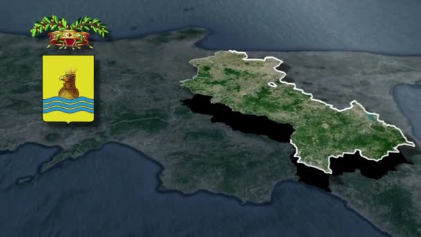 Провінції Італії на карті анімації герба - Кадри, відео
