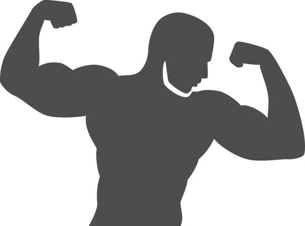 Bodybuilder Bodybuilding Fitness-Ikone im soliden Stil - Vektor, Bild