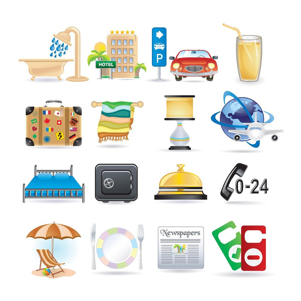 Hotel icons - Vector, Image
