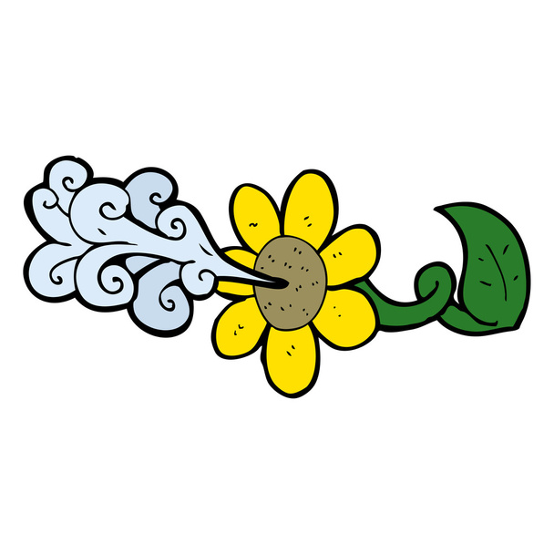 Cartoon bloem spuiten van water - Vector, afbeelding