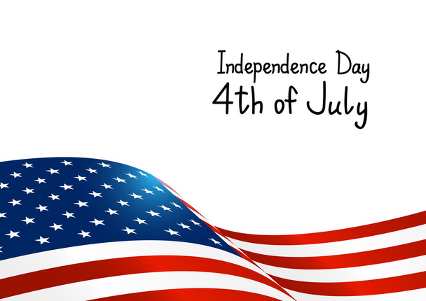κάρτα για τη γιορτή της ανεξαρτησίας με την αμερικανική σημαία - Διάνυσμα, εικόνα