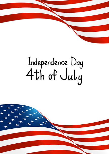 Independence Day card with American flag - Vetor, Imagem