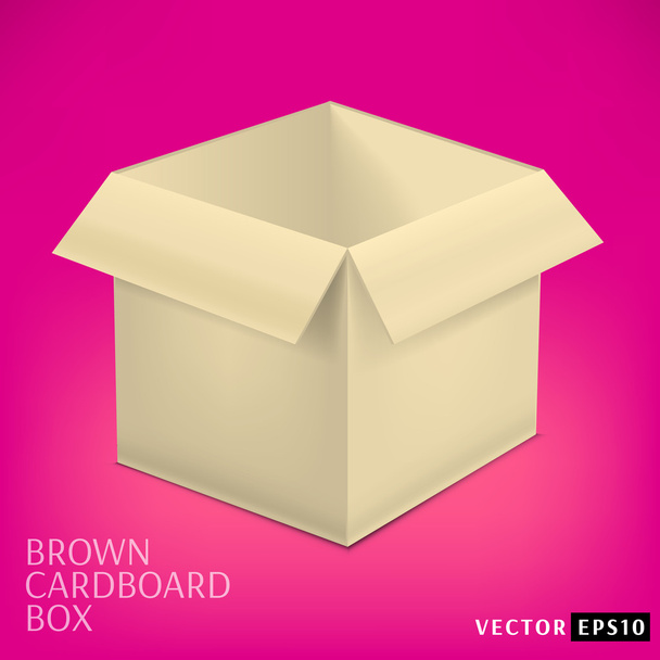 Open cardboard box - Vektor, Bild