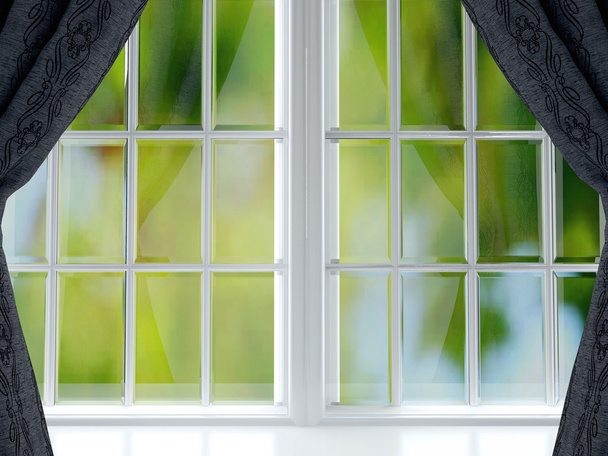 janela com cortinas. - Foto, Imagem