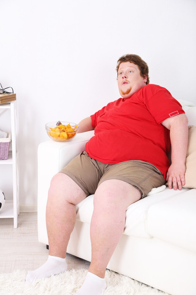 Lazy overweight male - Foto, imagen