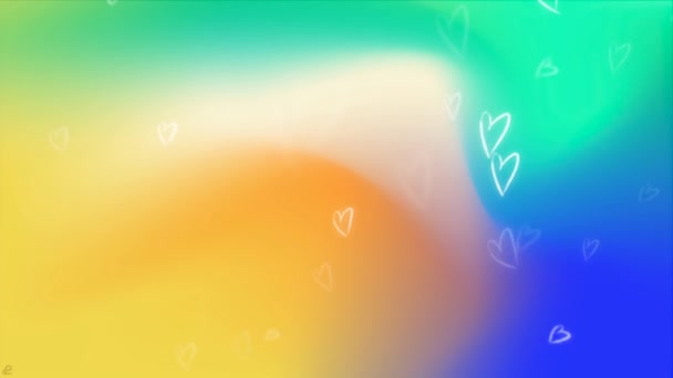 Hermoso corazón y amor sobre fondo colorido 3d imágenes inconsútiles 4K Romántico colorido brillo brillante y corazones voladores. Romance, amor, día de San Valentín y cumpleaños Invitación. - Imágenes, Vídeo