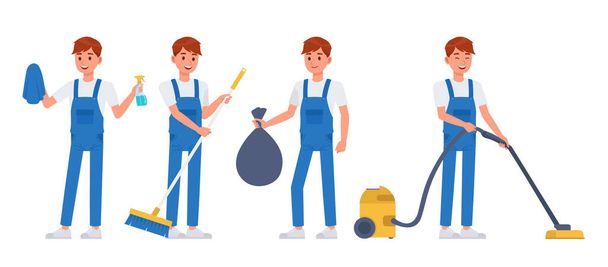 Cleaning staff character vector design no6 - Vector, Image