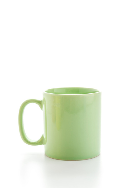白で隔離されるマグカップの色 - 写真・画像