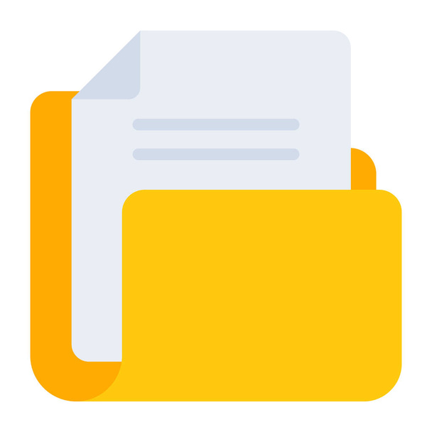 A flat design, icon of folder document - Vector, Image