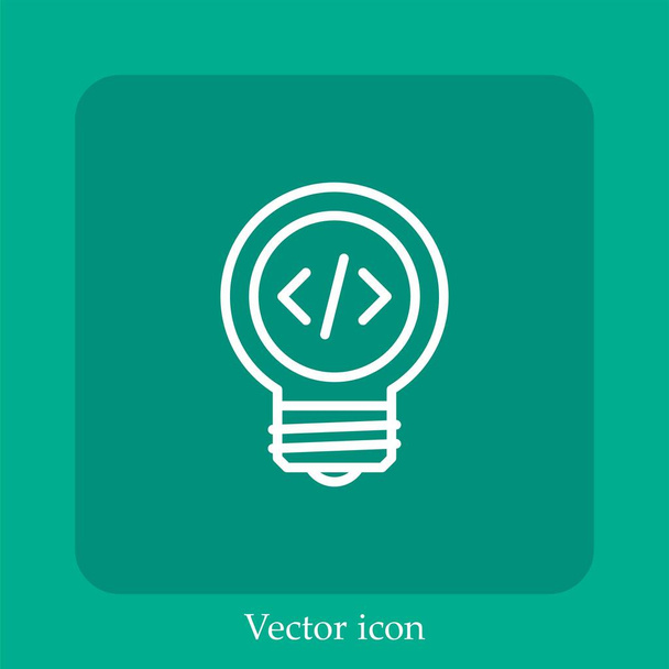 ícone de vetor de lâmpada linear icon.Line com curso editável - Vetor, Imagem