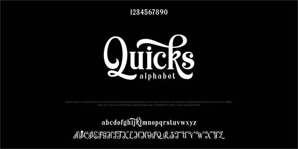 Пользовательский шрифт скрипта serif. Векторная иллюстрация алфавита - Вектор,изображение