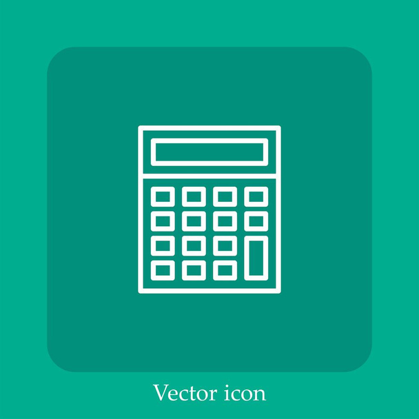 ícone vetorial calculadora linear icon.Line com curso editável - Vetor, Imagem