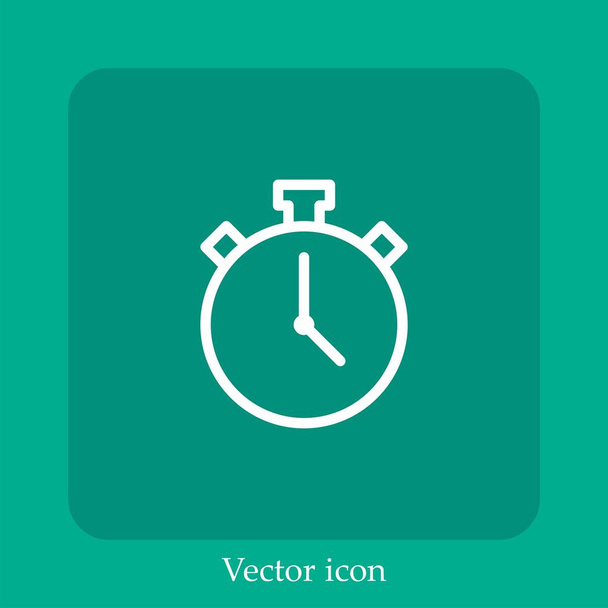 stopwatch vector icon linear icon.Line with Editable stroke - Vector, Image