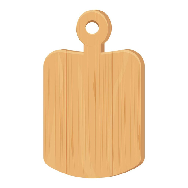 Placa de corte de madeira em desenho animado estilo plano isolado no fundo branco. Texturizado e detalhado ferramenta de cozinha rústica, equipamentos. - Vetor, Imagem
