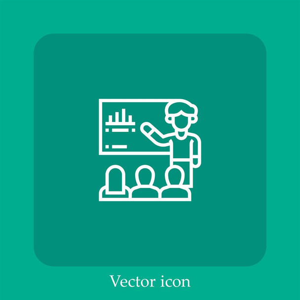 icona vettore istruttore icon.Line lineare con ictus modificabile - Vettoriali, immagini