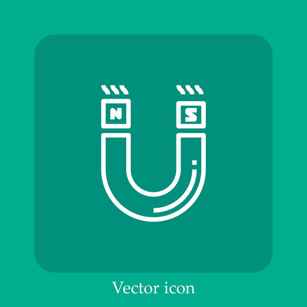 ímã ícone vetor linear icon.Line com curso Editável - Vetor, Imagem