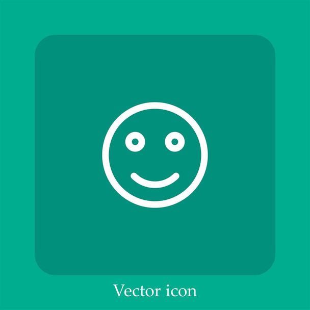笑顔ベクトルアイコンリニアアイコン。編集可能なストロークとライン - ベクター画像