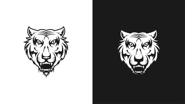 虎の頭の顔ベクトルのロゴアイコンイラスト - 写真・画像