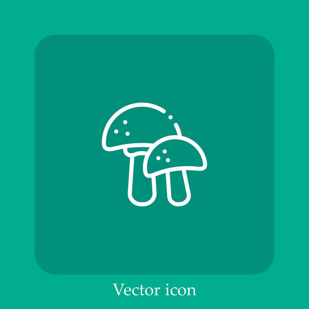icono de vector de hongos icon.Line lineal con carrera Editable - Vector, imagen