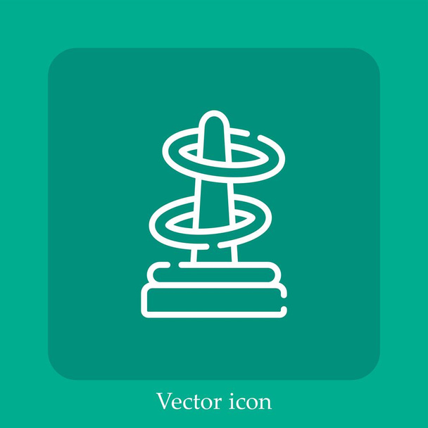icône vectorielle de lancer d'anneau icône linéaire. Ligne avec course modifiable - Vecteur, image