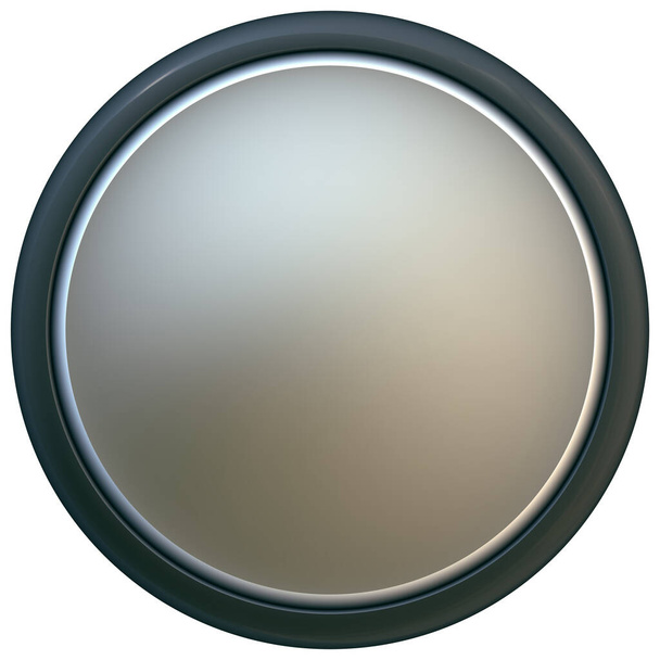 Convex button circle with clipping path. 3D illustration - Foto, Imagem