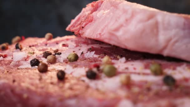  filete de cerdo escocés, de cerca - Metraje, vídeo