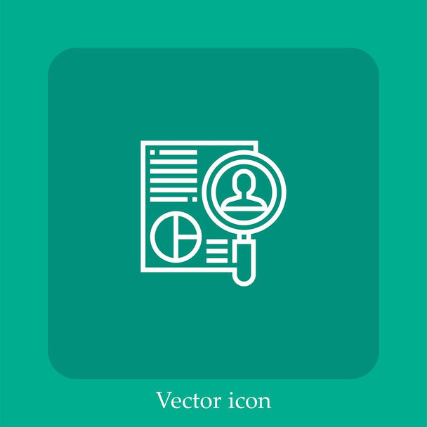 kutatás vektor ikon lineáris ikon.Line szerkeszthető stroke - Vektor, kép