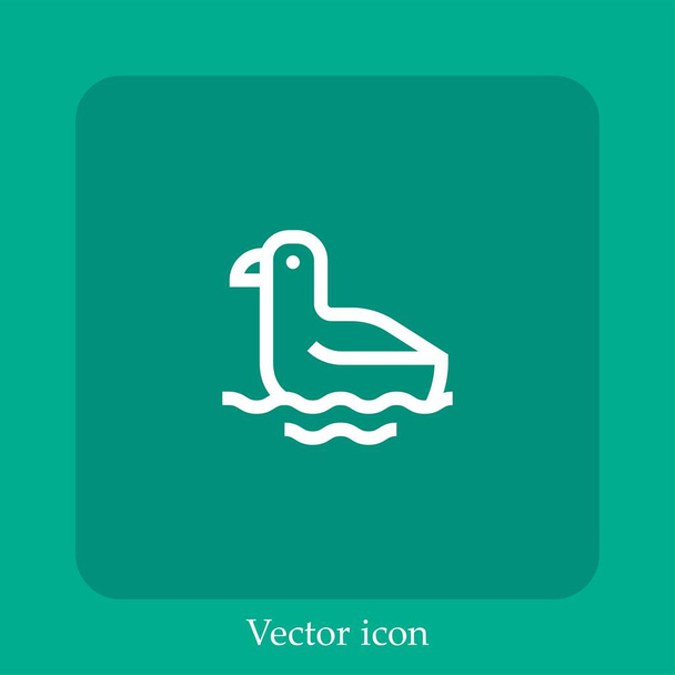 icône vectorielle de mouette icône linéaire. Ligne avec course modifiable - Vecteur, image