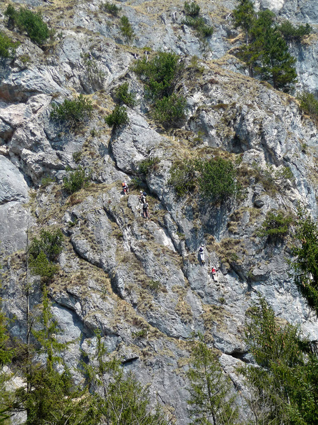 Climber at Grunstein via ferrata, Bavaria, Germany - Photo, Image