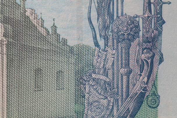 Θραύσμα ουκρανικού τραπεζογραμματίου 5 εθνικού νομίσματος για σχεδιαστικό σκοπό - Φωτογραφία, εικόνα