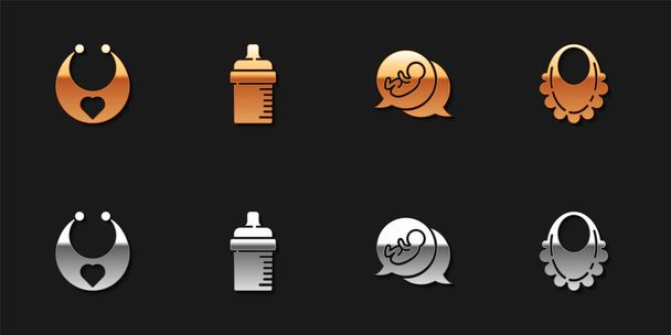 Set Baby bib, bottle,  and  icon. Vector. - Vector, Image