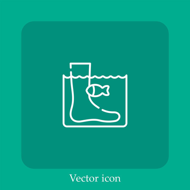 vistherapie vector pictogram lineair icon.Line met bewerkbare slag - Vector, afbeelding