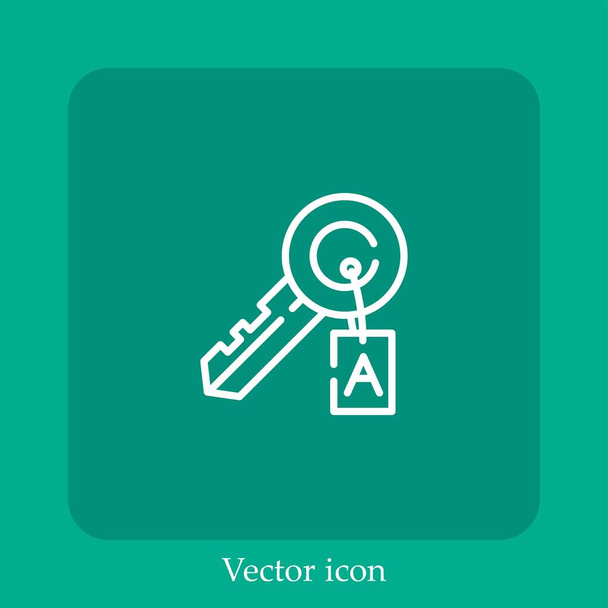 trefwoord vector pictogram lineair icon.Line met bewerkbare slag - Vector, afbeelding