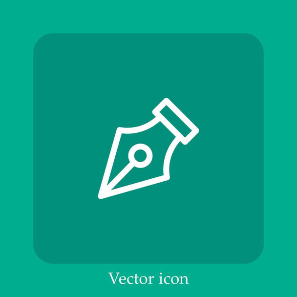Ручка вектора значок linear icon.Line с редактируемым штрихом - Вектор,изображение