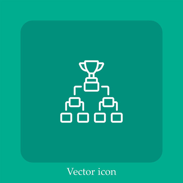 Плей-офф вектор значок linear icon.Line с редактируемым штрихом - Вектор,изображение