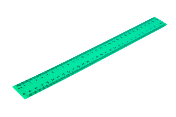 Зелений сантиметр лінійки ізольовані на білому тлі
 - Фото, зображення