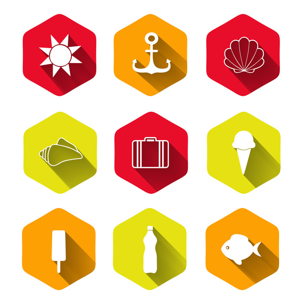Volume colorful summer icons - Vector, Image